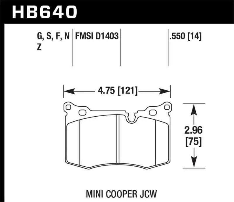 Hawk Performance HB640N.550
