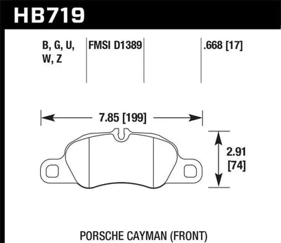 Hawk 09-11 Porsche 911 Carrera / 13-16 Porsche Boxster DTC-60 Race Front Brake Pads 