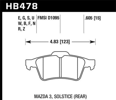 Hawk 13-14 Ford Focus ST / Mazda/ Volvo DTC-60 Race Rear Brake Pads 