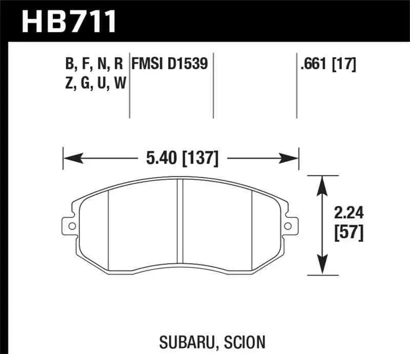 Hawk Performance HB711N.661