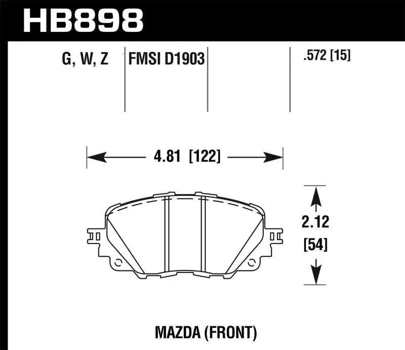 Hawk 17-19 Fiat 124 Spider DTC-60 Front Brake Pads 