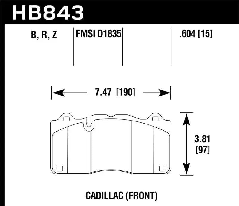 Hawk 2018 Chevrolet Camaro ZL1 HPS 5.0 Front Brake Pads 