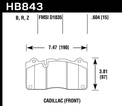 Hawk 2018 Chevrolet Camaro ZL1 HPS 5.0 Front Brake Pads 