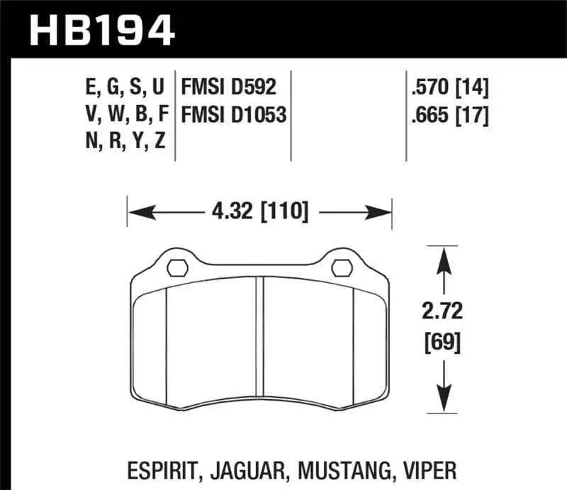 Hawk Performance HB194N.665