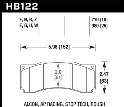 Hawk StopTech ST-60 Caliper Performance Ceramic Street Brake Pads 