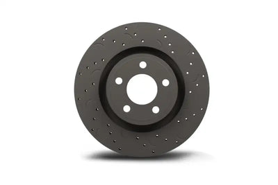 Perforated gray rotor set for Hawk Talon 2015 Audi S3 slotted rear brake rotor