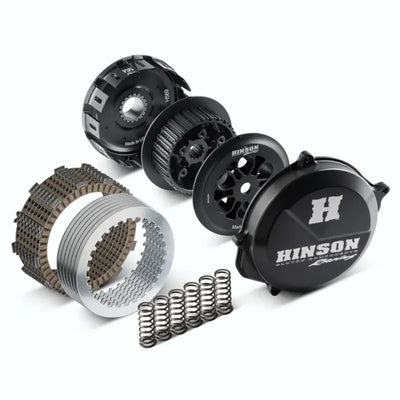 Disassembled Hinson Complete Clutch Kit for high-performance motorcycles, HC297-1901