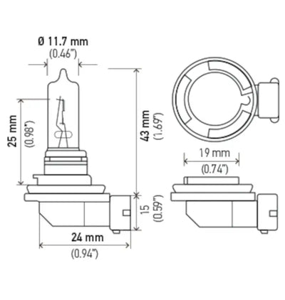 Hella Bulb H9 12V 65W PGJ19-5 T4 - Truck & Automotive