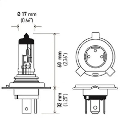 Hella Halogen H4 12V 60/55W Bulb - Powersports