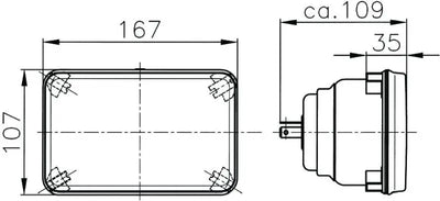 Hella Module 164 x 103mm H4 12V ECE Universal Lamp - Truck & Automotive