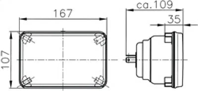 Hella Module 164 x 103mm H4 12V ECE Universal Lamp - Truck & Automotive