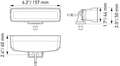 Hella Universal Black Magic 6 L.E.D. Mini Light Bar - Spot Beam - Truck & Automotive