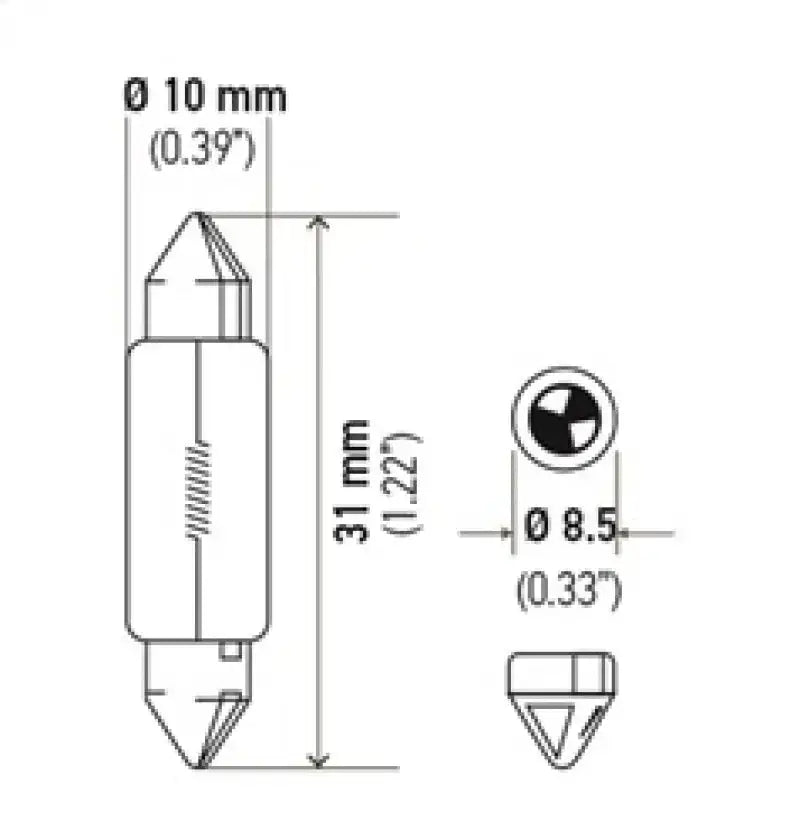Hella Universal Clear 12V 10W 10x41mm T3.25 Bulb - Truck & Automotive