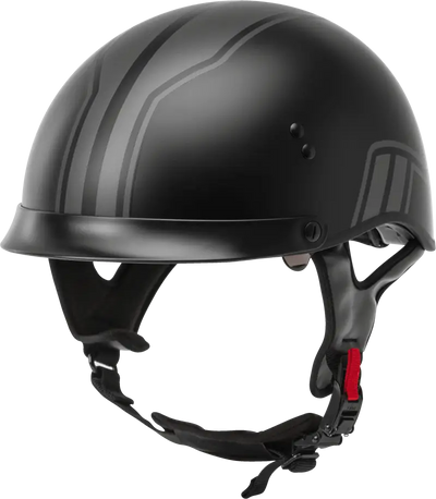 Hh 65 Half Helmet Full Dressed Twin Matte Black/Silver Sm 