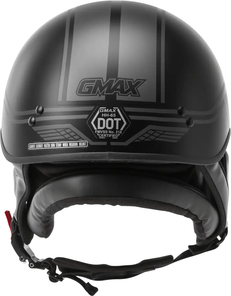 Hh 65 Half Helmet Full Dressed Twin Matte Black/Silver Sm 