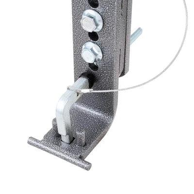 Adjustable speckled-gray hitch in Husky Towing lanyard assembly kit for secure towing