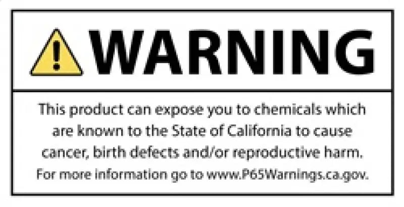 California Proposition 65 warning label on HWG Front Sway Bars for Ford Expedition body roll