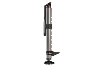 ARB Hydraulic Recovery Jack with a sleek design featuring a black rubber body bumper, adjustable foot, and high-position handle for ultimate control and safety.