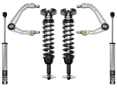 ICON 2019+ GM 1500 1.5-3.5in Stage 2 Suspension System with Billet Upper Control Arms and Delta Joint Technology.