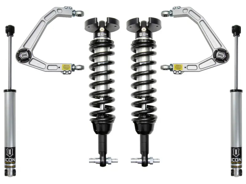 ICON 2019+ GM 1500 1.5-3.5in Stage 2 Suspension System with Billet Upper Control Arms and Delta Joint Technology.