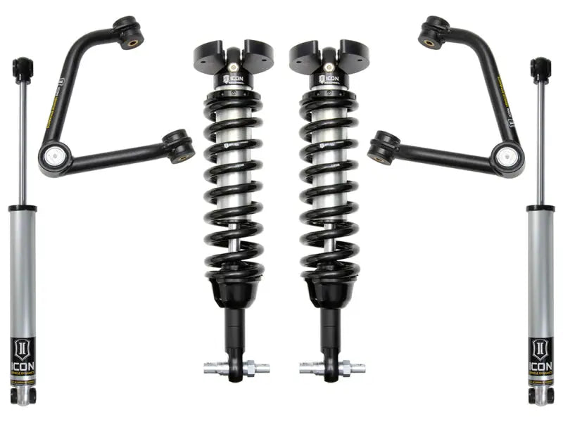 ICON 2019+ GM 1500 1.5-3.5in Stage 2 Suspension System with Tubular UCA, featuring Delta Joint technology for enhanced durability and performance.