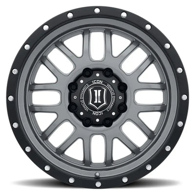 ICON Alpha 20x9 8x170 0mm Offset 5in BS 125.2mm Bore Gun Metal Wheel - 1220908150GM