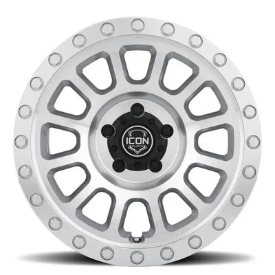 ICON Hulse 17 X 8.5 6 X 5.5 0mm Offset 4.75in BS Silver Machined - RV and Auto Parts