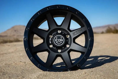 ICON Rebound 17x8.5 5x150 25mm Offset 5.75in BS 110.1mm Bore Double Black Wheel - RV and Auto Parts