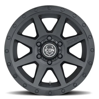 ICON Rebound 17x8.5 5x150 25mm Offset 5.75in BS 110.1mm Bore Double Black Wheel - RV and Auto Parts