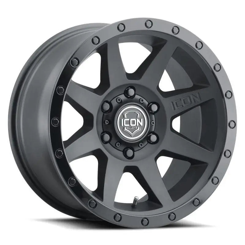 ICON Rebound 17x8.5 5x150 25mm Offset 5.75in BS 110.1mm Bore Double Black Wheel - RV and Auto Parts