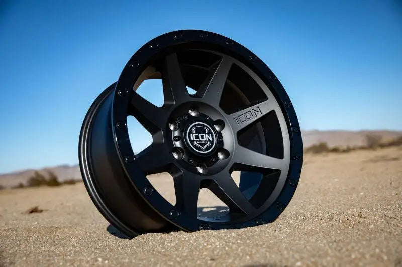 ICON Rebound 17x8.5 5x150 25mm Offset 5.75in BS 110.1mm Bore Double Black Wheel - RV and Auto Parts
