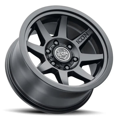ICON Rebound 17x8.5 6x5.5 0mm Offset 4.75in BS 106.1mm Bore Satin Black Wheel - 1917858347SB