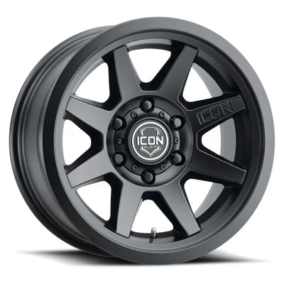 ICON Rebound 17x8.5 6x5.5 0mm Offset 4.75in BS 106.1mm Bore Satin Black Wheel - 1917858347SB