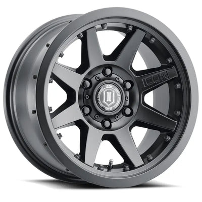 ICON Rebound Pro 17x8.5 6x5.5 0mm Offset 4.75in BS 106.1mm Bore Satin Black Wheel - 21817858347SB