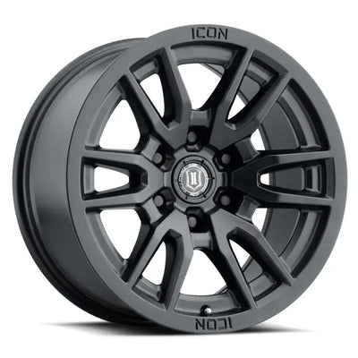 ICON Vector 6 17x8.5 6x5.5 0mm Offset 4.75in BS 106.1mm Bore Satin Black Wheel - 2417858347SB