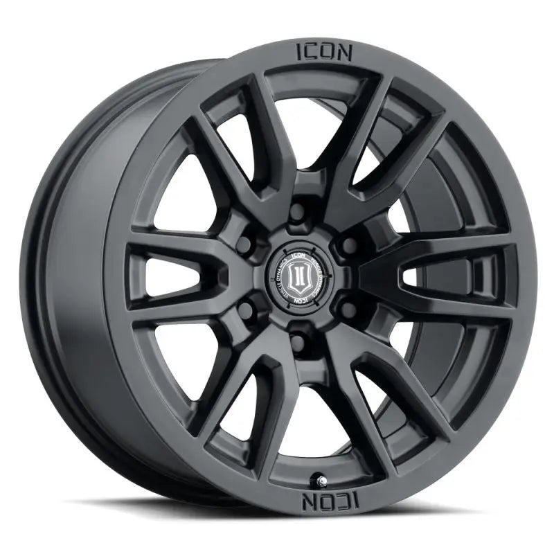 ICON Vector 6 17x8.5 6x5.5 0mm Offset 4.75in BS 106.1mm Bore Satin Black Wheel - 2417858347SB