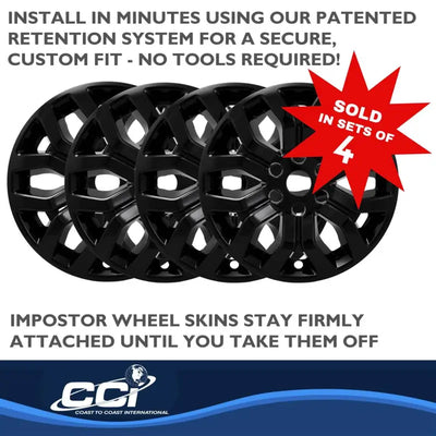 CCI Coast2Coast IMP491BLK 21-23 F150 Windshield Sunshade, Black 18' 6 Y Spk Design, Sold in Sets of 4, Easy Installation with Patented Retention System, Enhances Aesthetic and Provides Sun Protection