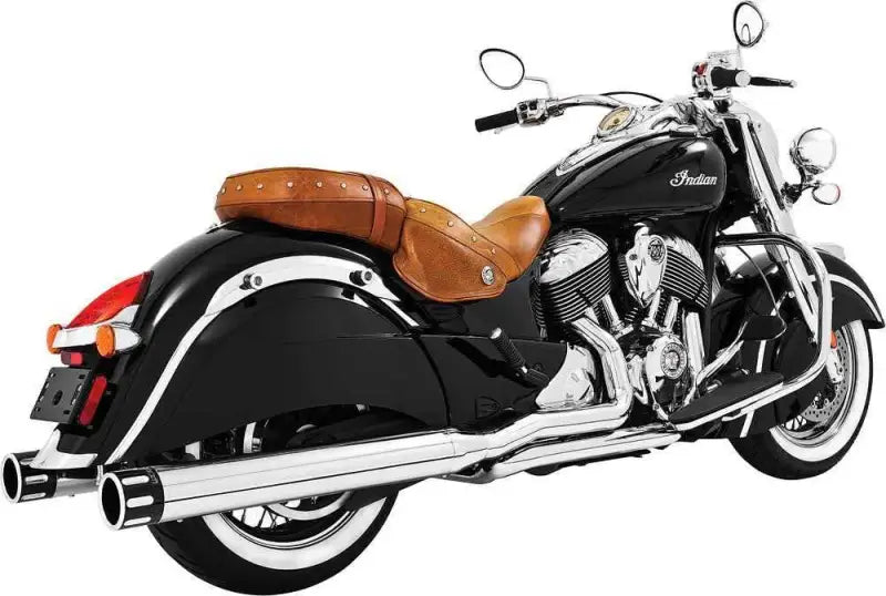 IN00045 Eagle Slip Ons 4" Chrome W/Black Tip Indian