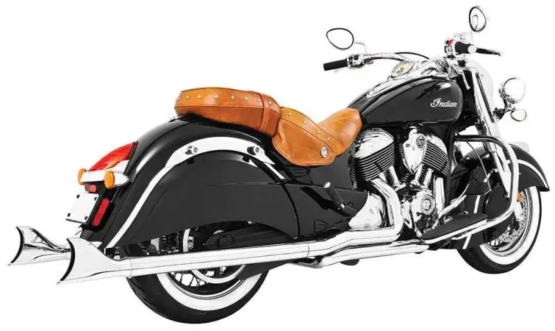 IN00047 True Dual Headers 2.5" Chrome W/Sharktails `14 Up Indian