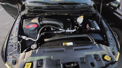 Dodge Ram engine compartment with Injen cold air intake for easy installation