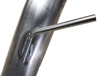 Welded metal pipe with handle for Ford Focus RS exhaust with black chrome tips