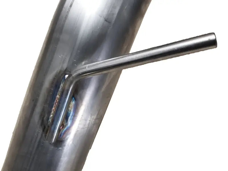 Welded metal pipe with handle for Ford Focus RS exhaust with black chrome tips