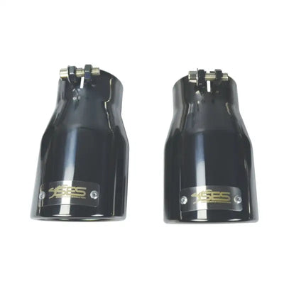 Black chrome tips on stainless steel exhaust for Ford Focus RS 16-18 model