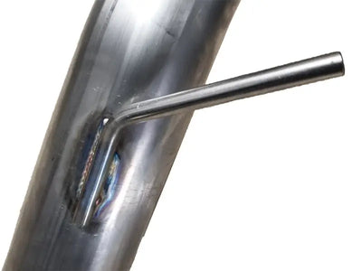 Welded metal pipe with handle for Ford Focus exhaust with black chrome tips