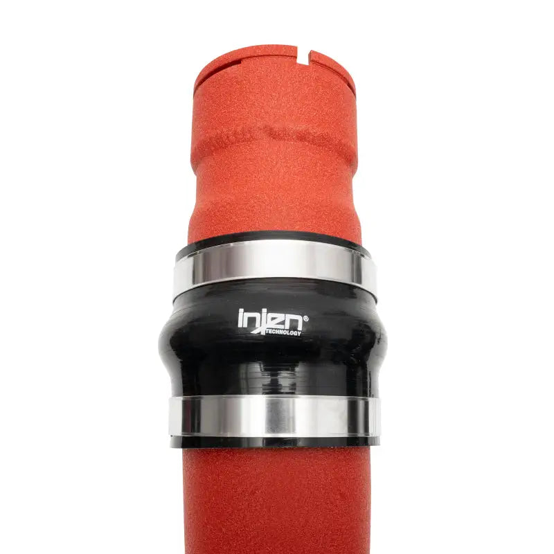 Red and black turbo diesel intercooler piping with metal clamps for Ford Super Duty V8-6