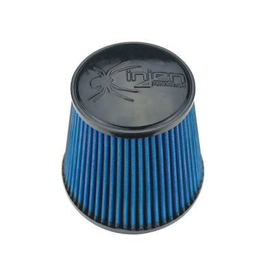 Injen NanoWeb Dry Air Filter with 4-inch Flange ID, 5.5-inch Base, 5.4-inch Height, and 4-inch Top, featuring proprietary high-flow media.