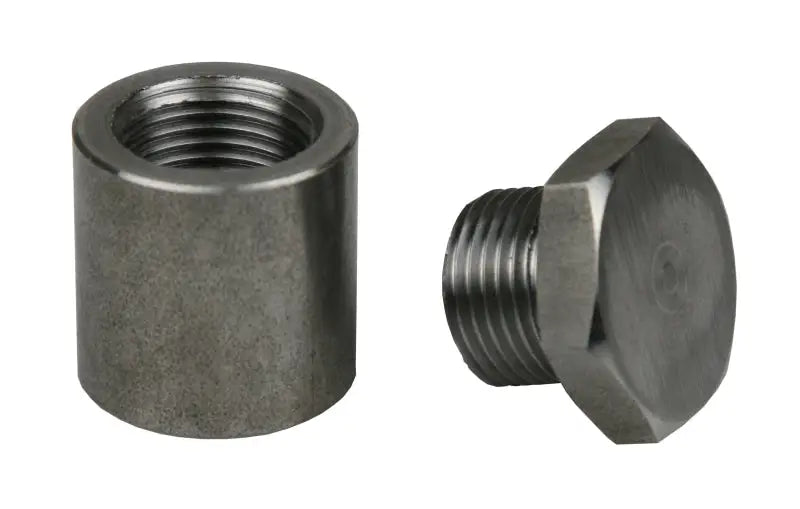 Metal pipe fittings for innovate extended bung 1in tall in mild steel
