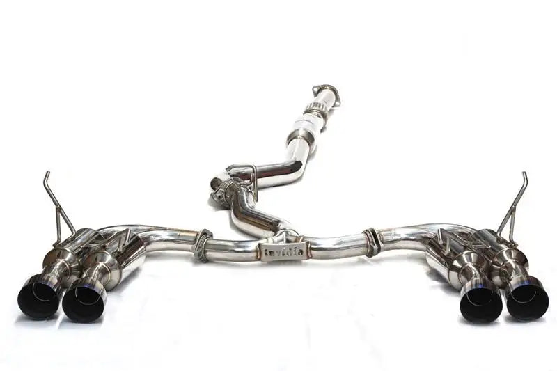 Invidia 11-14 Subaru WRX / STI Sedan Gemini/R400 Single Layer Quad Titanium Tip Cat-back Exhaust - HS11STIGM4ST