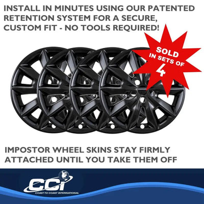 CCI Coast2Coast IWCIMP481BLK 17-inch 10-spoke chrome gloss black wheel skins set of 4 for 14-18 models.