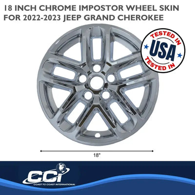 IWCIMP482X Coast2Coast WS 22-23 Grand Cherokee Chrome 18" 5 Y Spoke, Enhance your vehicle's style with RV, automotive, powersports, off-road, marine, exterior, truck accessories, interior, truck bed, rv parts, Wheel and Tire Accessories, AVADA - Best Sellers, Must Haves
